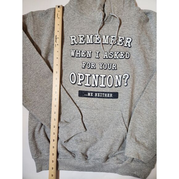 Funny Graphic Hoodie – “Remember When I Asked?” – Men’s Medium, Gray Pullover - Picture 7 of 9